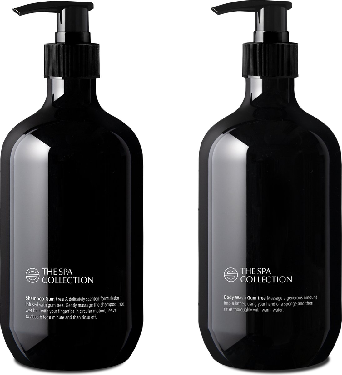 Goedkoopste The Spa Collection Gum Tree - Shampoo Body Wash - 475 ml stijlvolle zwarte pompfles - Set van 2 stuks
