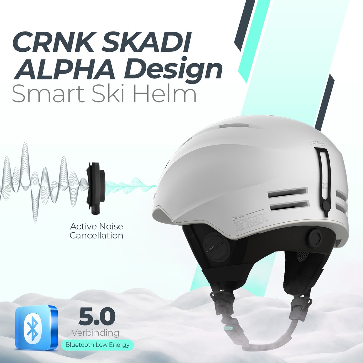 Casque de ski CRNK - Casque Bluetooth intégré - Batterie de 10