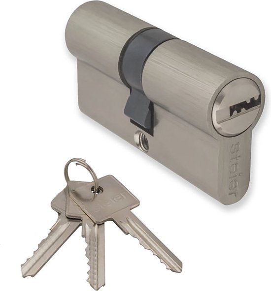 Cilinder 30/45 nikkel - inclusief 3 sleutels - deurcilinder - incl. bevestigingsschroef