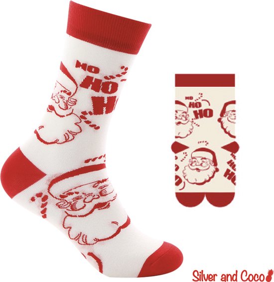 SilverAndCoco® - Kerstsokken / Gekke Foute Vrolijke Happy Kerst Sokken Kerstman Rendier / Leuke Grappige Dikke Warme Huissokken Kerstmis Dames & Heren Kerstcadeau pakket / Wintersokken Kleding Socks Mannen Vrouwen / Sinterklaas Schoen Cadeautje