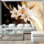 Fotobehangkoning - Behang - Vliesbehang - Fotobehang Bloemen Luxe - Circle of Light - 400 x 280 cm