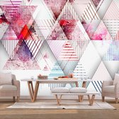 Fotobehangkoning - Behang - Vliesbehang - Fotobehang Geometrisch - Triangular World - 100 x 70 cm