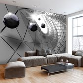 Fotobehangkoning - Behang - Vliesbehang - Fotobehang - Steel Illusion - Staal - 3D - 350 x 245 cm
