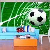 Fotobehangkoning - Behang - Vliesbehang - Fotobehang Doelpunt - Goal - Voetbal - 350 x 245 cm