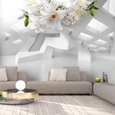 Fotobehangkoning - Behang - Vliesbehang - Fotobehang - Abstract Mirage - Bloemen -3D - 150 x 105 cm