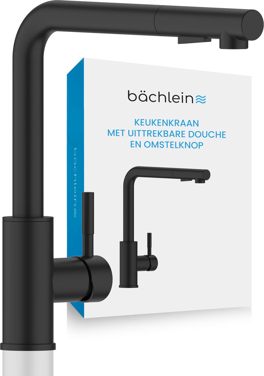 Bächlein Keukenkraan 360 graden draaibaar (geborsteld roestvrij staal) – eenhands-wastafelkraan van roestvrij staal met uittrekbare slang en sproeikop met omschakelknop, kraan voor de keuken Bächlein Keukenkraan 360 graden draaibaar (geborsteld roestvrij staal) – eenhands-wastafelkraan van roestvrij staal met uittrekbare slang en sproeikop met omschakelknop, kraan voor de keuken