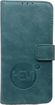 HEM cuir Book Case (convient pour 14/15) étui iPhone 14/15 avec 3 découpes pour cartes - Étui portefeuille - étui iPhone 14/15 avec porte-carte - Blue Bébé