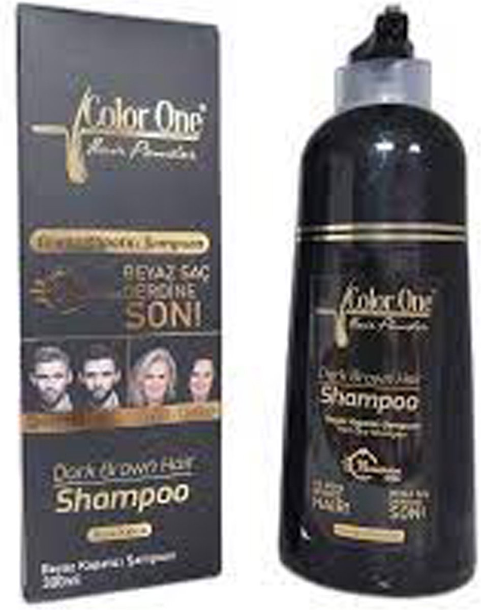 Color One - Hair Dye Shampoo - Dark Brown - 300 ml - 10 min