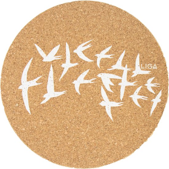 LIGA Placemat Zwaluw Set van 4 Stuks Kurk Beige bol