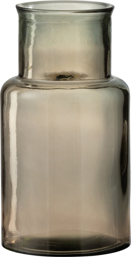 J-Line vaas Cilinder - glas - lichtbruin - small - 16.00 cm hoog