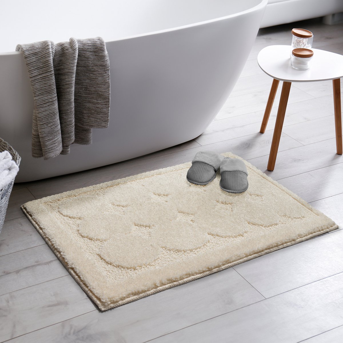 Badmat Antislip - Douchemat Toiletmat Wasbaar Waterabsorberend - Creme- 60x120CM