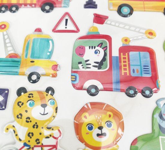 Autocollants en mousse Véhicules - Artisanat Enfant - Artisanat Garçons - Autocollants Garçons - Autocollants - Feuilles d'autocollants