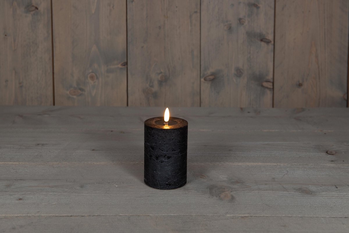 The magic Flame Candle - Kaars - Led - Zwart - Wax - 7,5x10cm