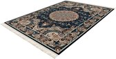 Lalee Oriental Perzisch Vloerkleed - oosters- hoge kwaliteit- hoge dichtheid- franjes- klassieke karpet- handmade look- 160x230 cm blauw beige