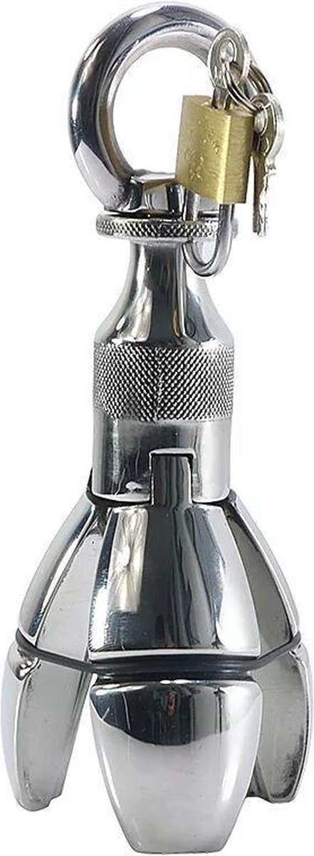 Goedkoopste Anaal Speculum - 3 Lepels - Anaal spreider - met slot - chroom - Prolink Novelties