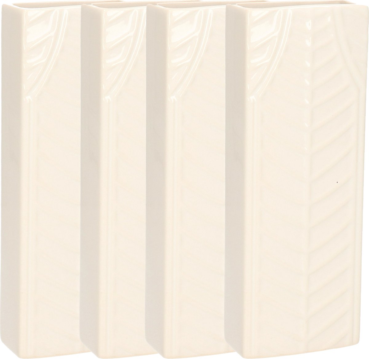 Gerimport Waterverdamper - 8x - creme wit - keramiek - 400 ml - radiatorbak luchtbevochtiger - 7,4 x 18,6 cm