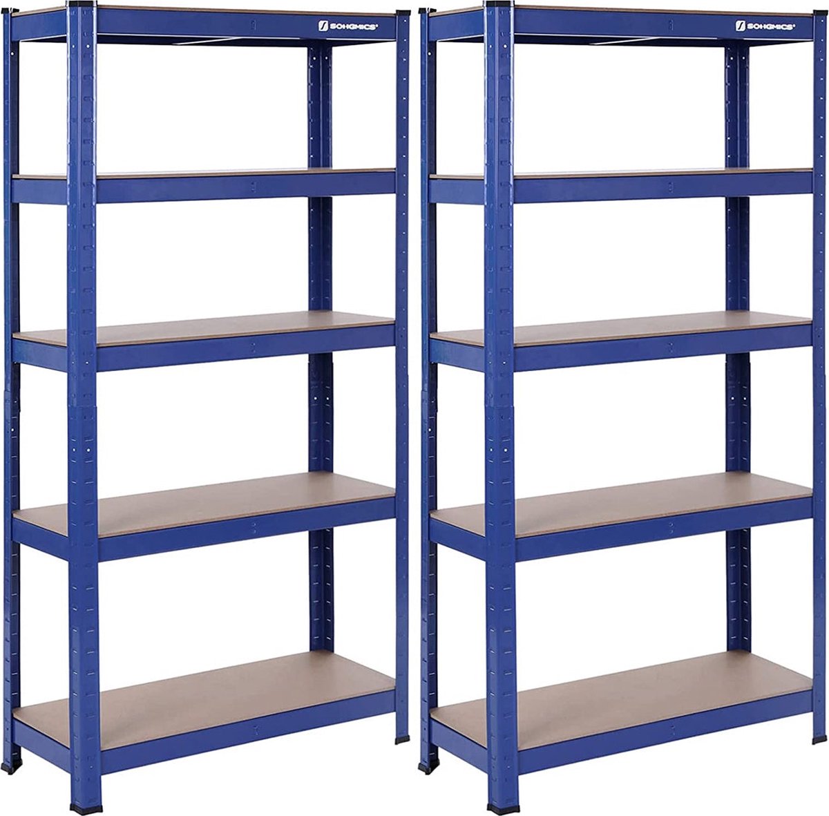 Goedkoopste Set van 2 robuuste planken 150 cm hoog blauw