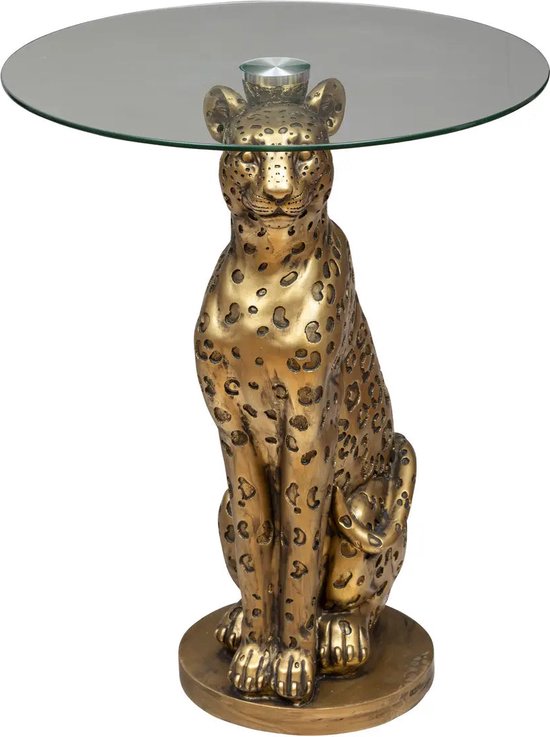Atmosphera - Table d'appoint - Léopard - Ronde - D40cm - H52cm