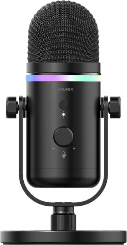 Microphone à Condensateur RGB USB - Réduction Bruit, Mute, Gain, Pour PC, PS4, PS5, Streaming Et Podcast