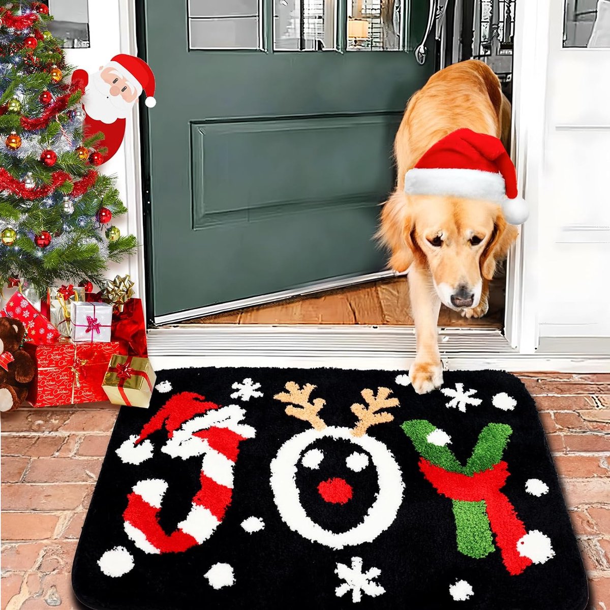 3D Optische Illusie Deurmat Voor Kerstmis,Antislip Grappige Kerstmis