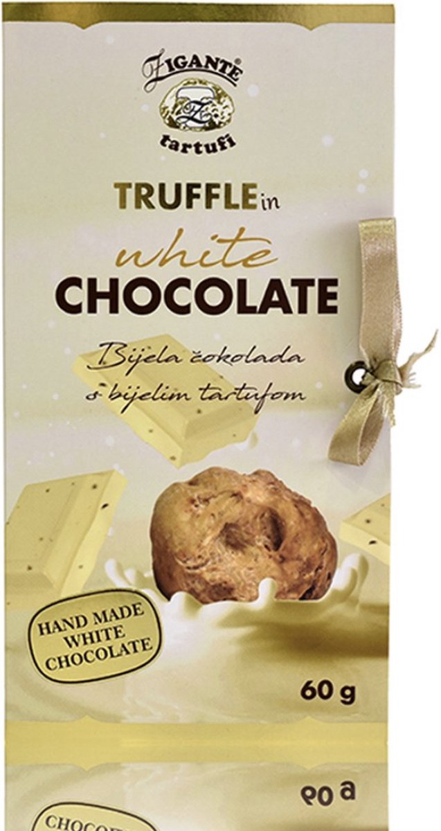 Witte Chocolade met Witte Truffel (Tuber Magnatum Pico.) "EXLCLUSIEVE PRODUCT",met extra virgin Olive oil