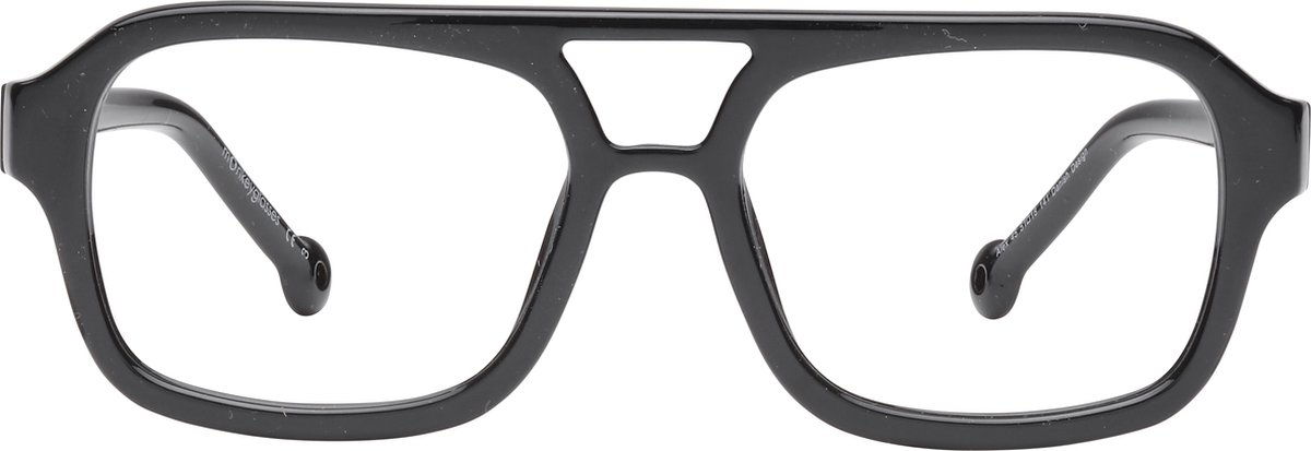 ™Monkeyglasses Alsace 45 Shiny Black BLC + 1,0 - Leesbril - Blauw Licht Bril - 100% Upcycled - Danish Design