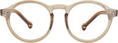 ™Monkeyglasses Bille 6 Smoke / Brown transparent BLC + 3,0 - Leesbril - Blauw Licht Bril - 100% Upcycled - Danish Design