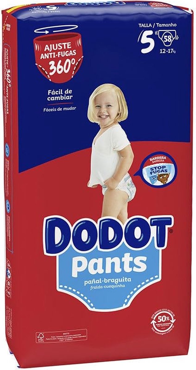 Dodot Maat 5 Luiers Broekjes Stadia 58 Eenheden Rood