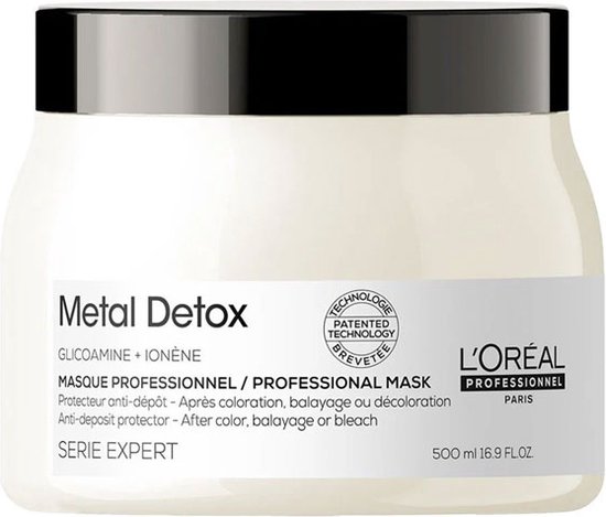 Foto: L or al professionnel metal detox masker beschermt tegen haarbreuk en kleurverandering serie expert 500ml