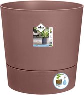Elho Greensense Aqua Care Rond 43 - Bloempot voor Binnen met Waterreservoir - 100% Gerecycled Plastic - Ø 43.0 x H 42.5 cm - Kleibruin