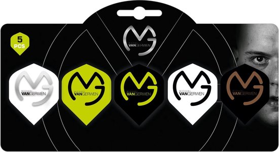 Michael van Gerwen Dartpijlen - Black - 23 gram - Multipack 5 Sets Dart Flights - Dart Shafts - Darts - Cadeau van Michael van Gerwen. — afbeelding 2