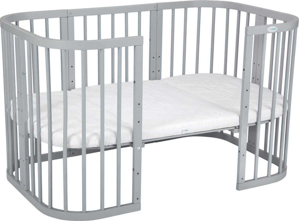 Multifunctioneel 7 in 1 Babybed / peuterbed incl. matras Grijs