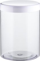 Lege Plastic Pot - 1 liter - PET - Transparant met witte deksel - set van 10 stuks - navulbaar - leeg