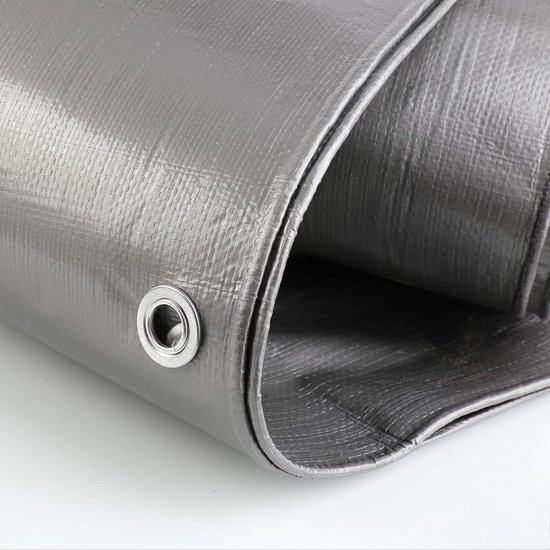 WOLTU Afdekzeil, 1,5 x 6 m, waterdicht, 180 g/m², PE-zeil met ingestanste ringen, beschermend zeil, tuinzeil, bootzeil, scheurvast, uv-gestabiliseerd, afwasbaar, voor hout tuinmeubelen, vrachtwagen