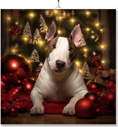 Tegel Met Opdruk | Geschenk | Hond Bij Kerstboom | Bull Terrier