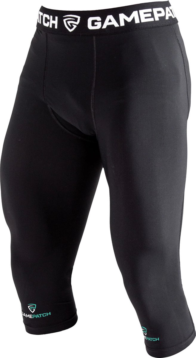 GAMEPATCH | 3/4 Compression tights | Zwart | Maat 2XL | Basketball | Handball | Urban Sports