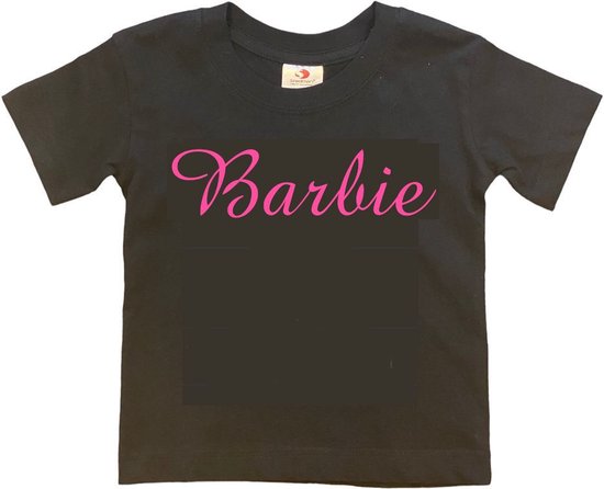 T-shirt Barbie noir avec imprimé rose (taille 134/140)