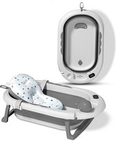 Babybadje 3 in 1 opvouwbaar - Inclusief badkussen - Thermometer ingebouwd - model 2023 - grijs