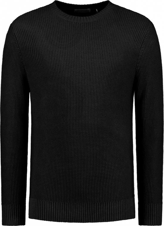 Purewhite - Heren Oversized fit Knitwear Crewneck LS - Black - Maat M