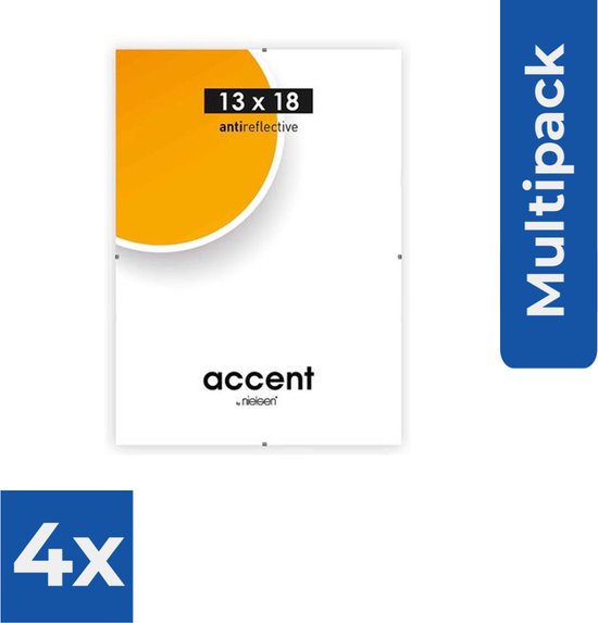 Nielsen Clipframe 6832001 Anti-Reflex 13x18 cm - Fotolijst - Voordeelverpakking 4 stuks