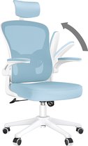 Chaise de Bureau - Fauteuil Ergonomique avec Accoudoirs 2D, Appui-tête en Hauteur, Support Lombaire, Dossier réglable Blauw