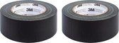 3M Textieltape Duct Tape - Set van 2 stuks - Zwart - 50 m x 50 mm - 60 °C