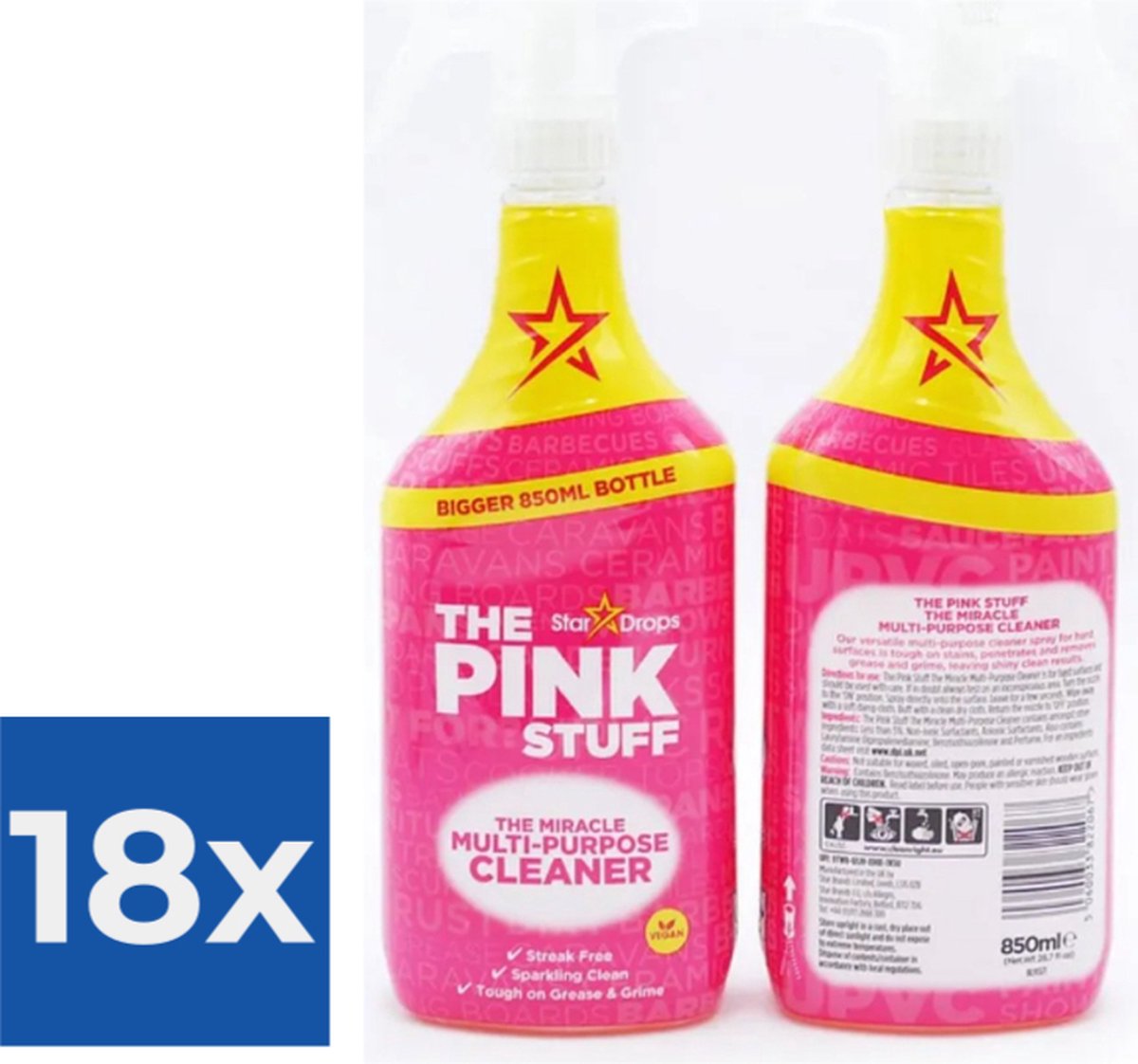 The Pink Stuff | Allesreiniger | 850 ml | Voordeel verpakking | Surface cleaner| - Voordeelverpakking 18 stuks