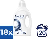 Neutral - Vloeibaar Wasmiddel - Witte Was - 1 Liter - 20 wasbeurten - Voordeelverpakking 18 stuks