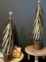 Gouden Kerstboom op houten voet H45cm