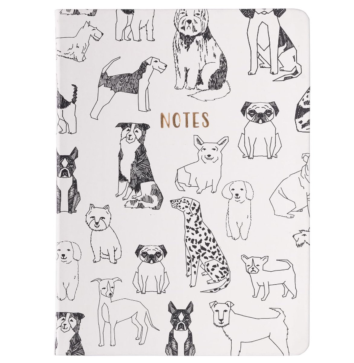 Eccolo Medium Lined Journal Notebook, Flexi Cover, A5 Writing Journal, 256 Ruled Ivory Pages, Ribbon Bookmark, Lay Flat, Notebook for Work or School, Dogs (20.96 x 14.61 x 1.02 cm)