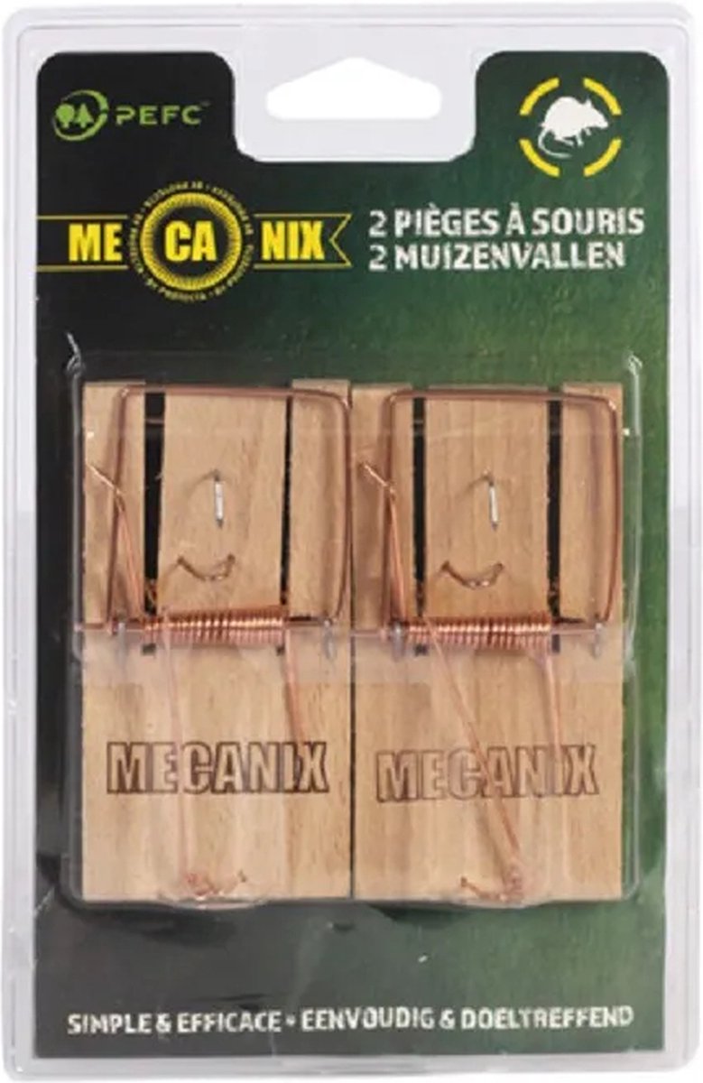 Mecanix Muizenklemmen van PEFC hout 2 stuks