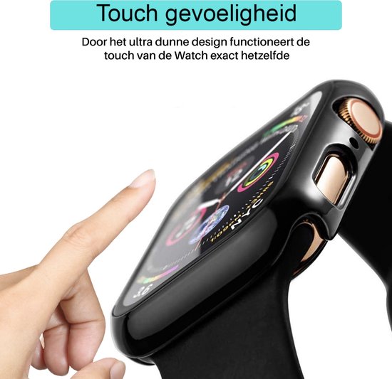 MY PROTECT® Apple Watch 1/2/3 42mm Coque de protection & Protecteur d'écran en 1 - Apple Watch Case - Protection iWatch - Zwart brillant