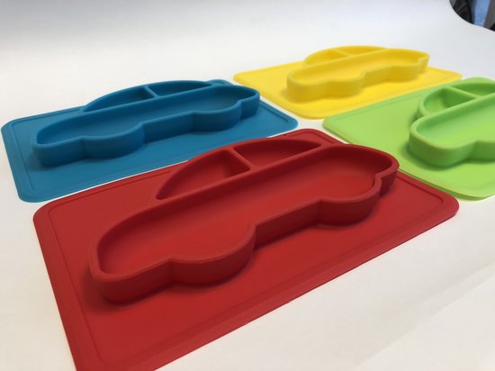 4x Placemat in verschillende kleuren motief auto in 3d |By TOOBS |Silicone placemat |Anti-slip |Leuk voor kinderen van $ — afbeelding 4