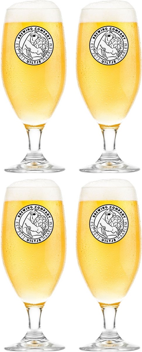Uiltje IPA Bierglas 25cl - Set van 4 Bierglazen - Perfect voor IPA, Speciaal bier en Craft Biergenot